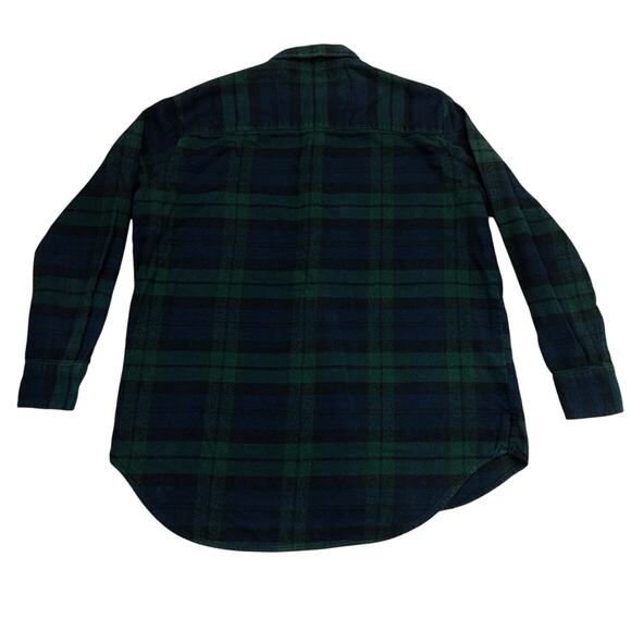 Madewell Flannel Oversized Boyshirt WMNS XS Green Plaid Button Up Long Sleeves - Picture 8 of 9
